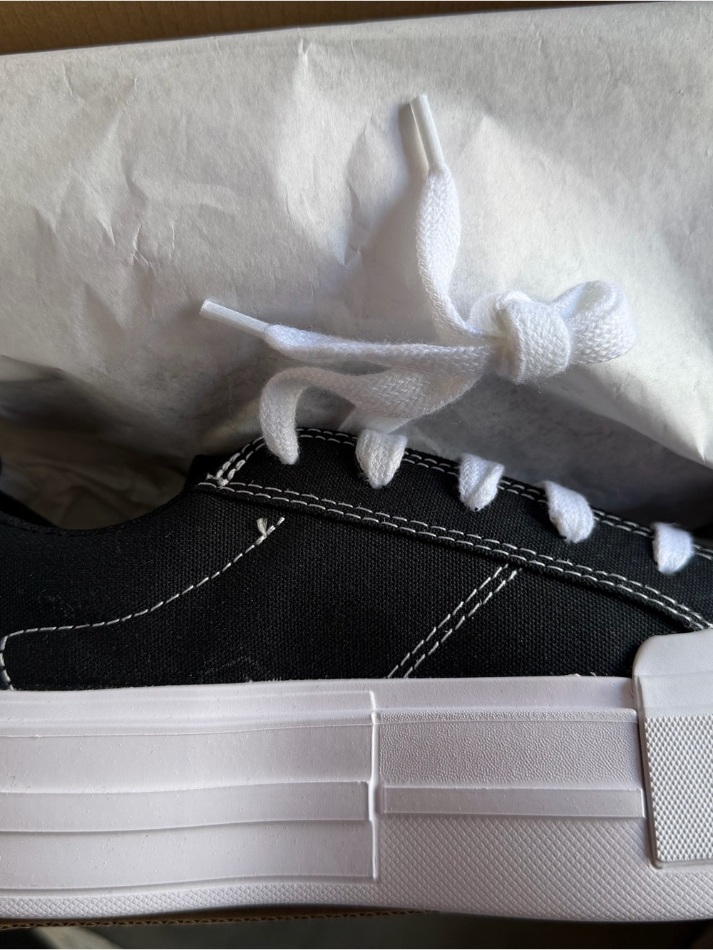 Converse Black and White Low-Top Platform Sneaker